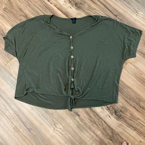 Olive Tie up Top